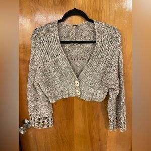 Free People Textured Cotton-Blend Shrug Cardigan